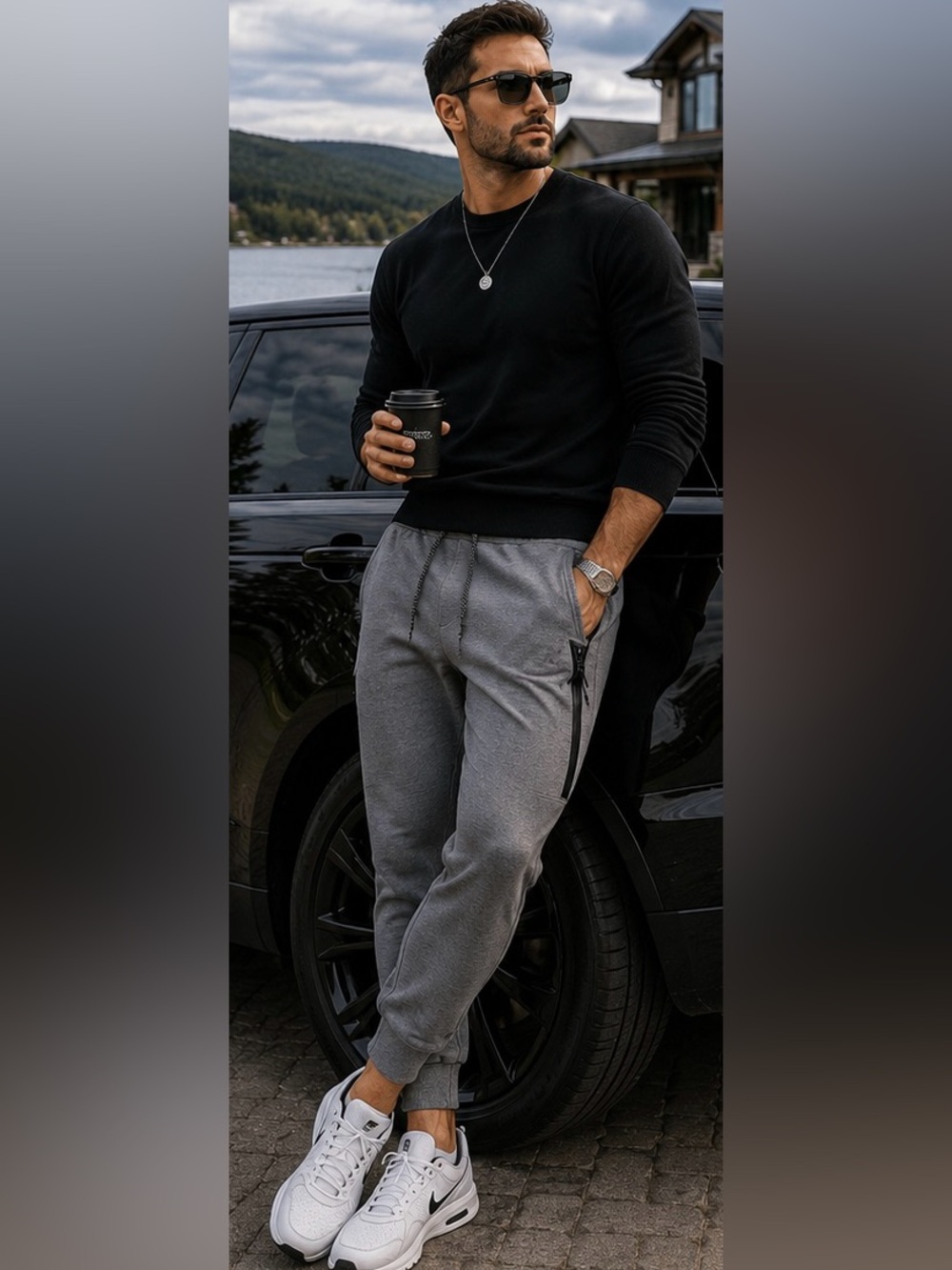 Galaxy By Harvic Tech Fleece Joggers Men’s XL Gray Athleisure Sweatpants